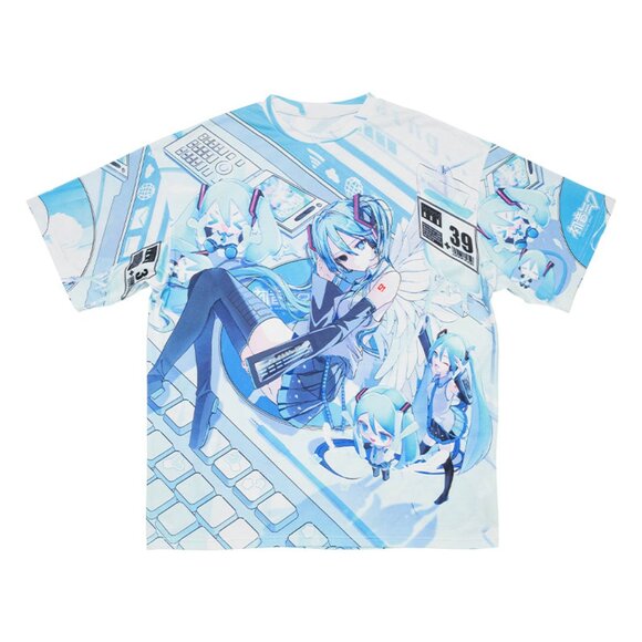 ACDC RAG x Hatsune Miku Forever White Blue Oversized Tee - Picture 1 of 8